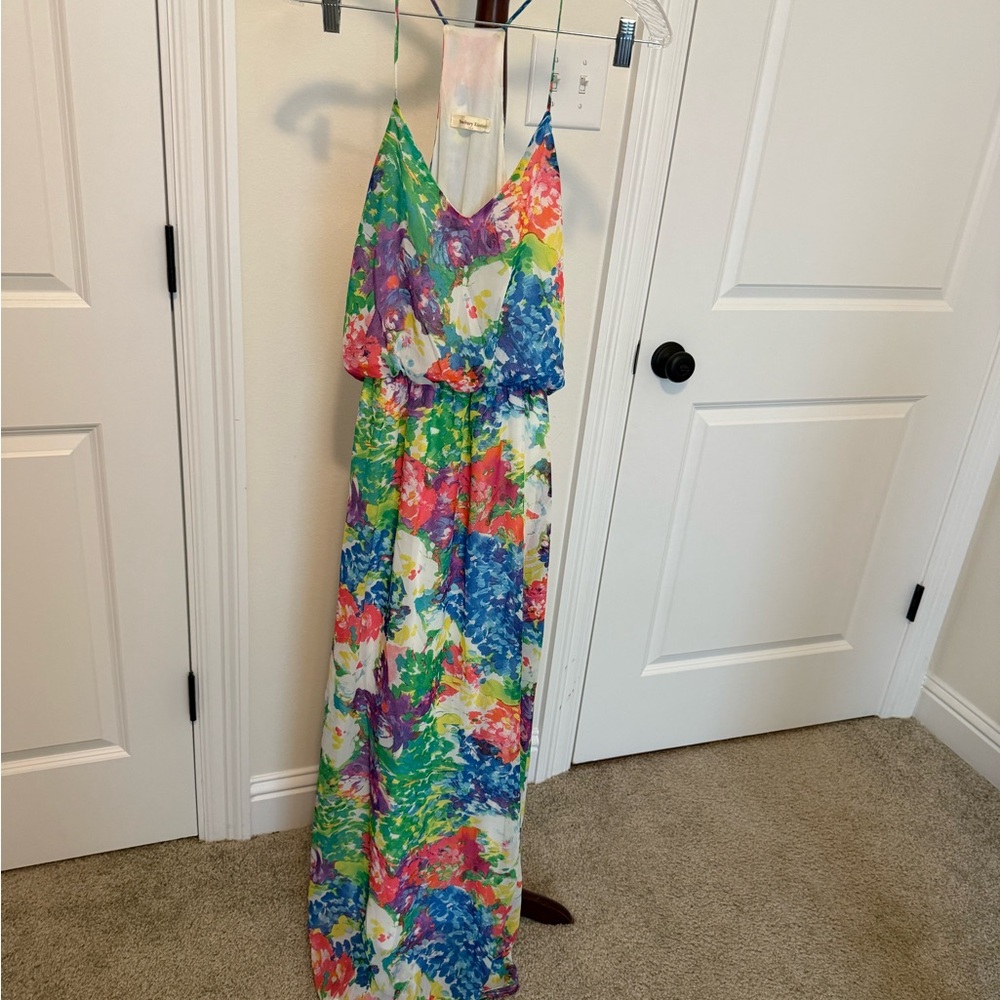 Newbury Kustom Pastel Watercolor Floral Maxi Dress